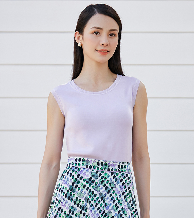2023 Spring and Summer New Elegant Series Elegant Tulip Purple Knitted Vest