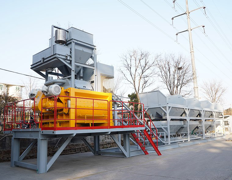 Integrated concrete mixing plant