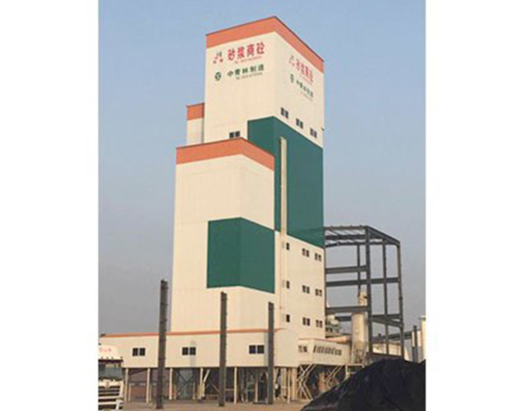 Tower-type dry mortar production line