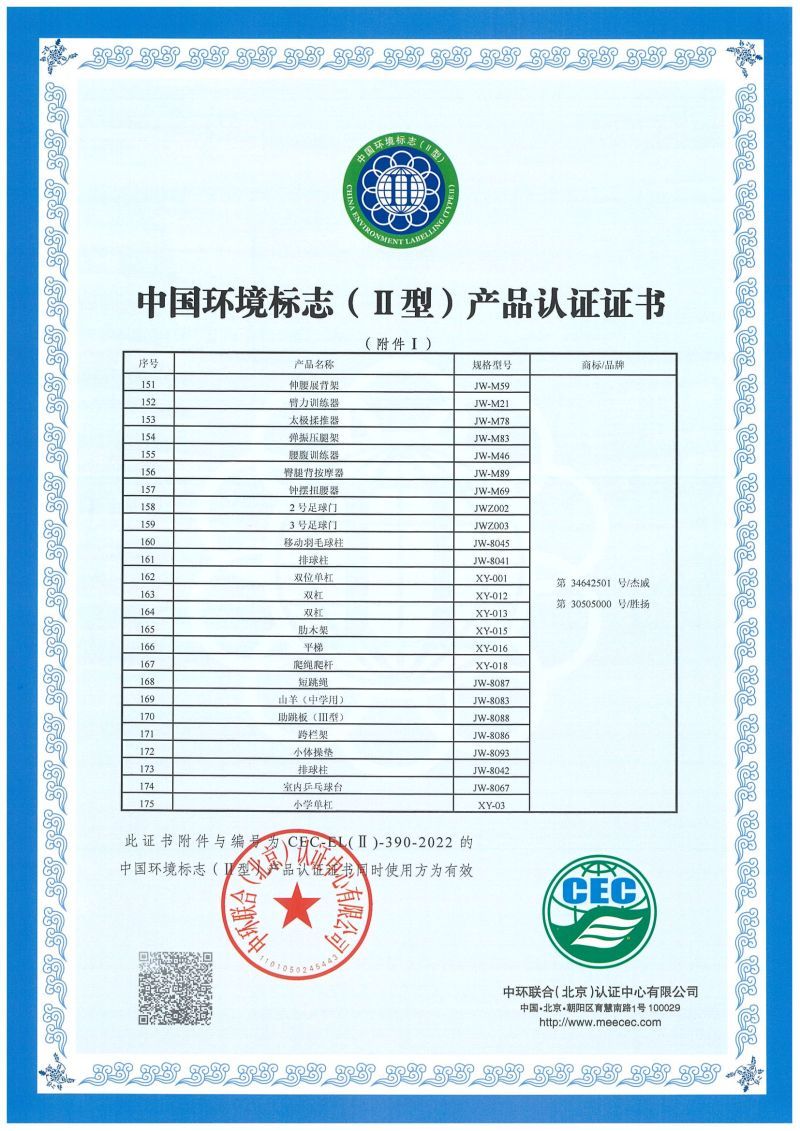中国环境标志( II型)产品认证证书