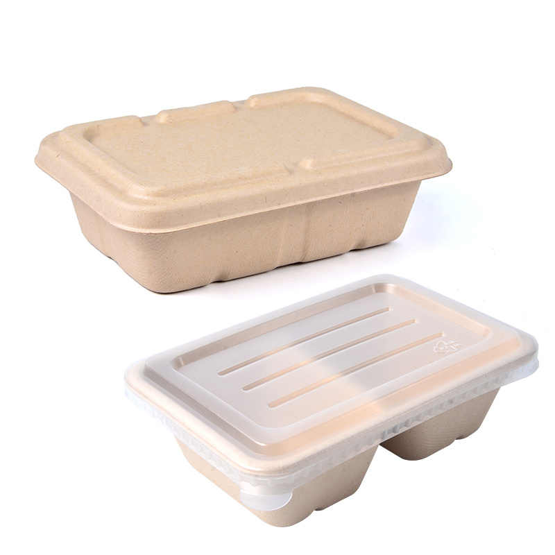 950ml Disposable Biodegradable Takeout Sugarcane Pulp Food Container