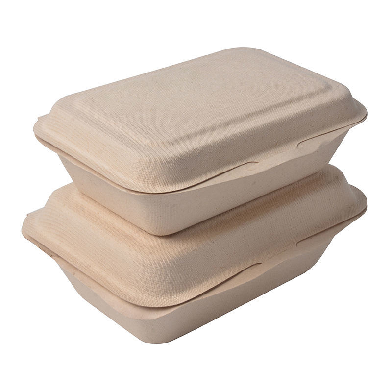 Compostable Take Away Single Compartment Sugarcane Clamshell Container