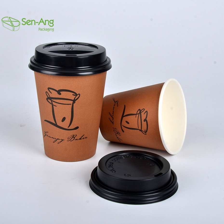Customized Hot Selling Muliti Size Kraft 4/8/12oz White Paper Coffee Cup
