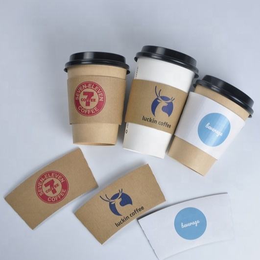 Eco Friendly Custom Printed Logo Paper Sleeve for Paper Cup