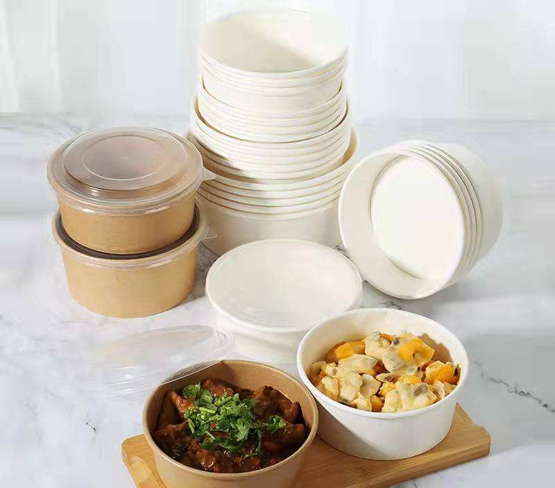 Top Fashion Mixing Leakproof Large Round Kraft Soup Salad Bowl