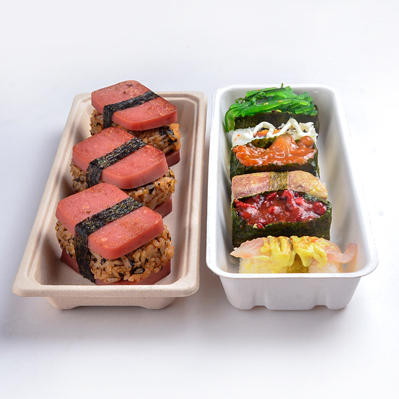 Fast Food Restaurant Use Sugarcane Takeaway Sushi Box