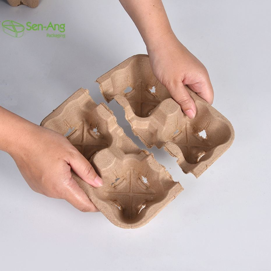 Eco Friendly Recyclable Pulp 2 4 cups Coffee Take Away Cup Holder