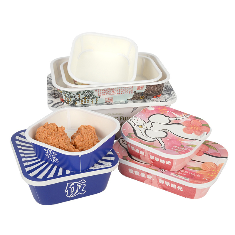 Custom Takeaway Card Plastic Box Multi Size with Lid Paper Food Box