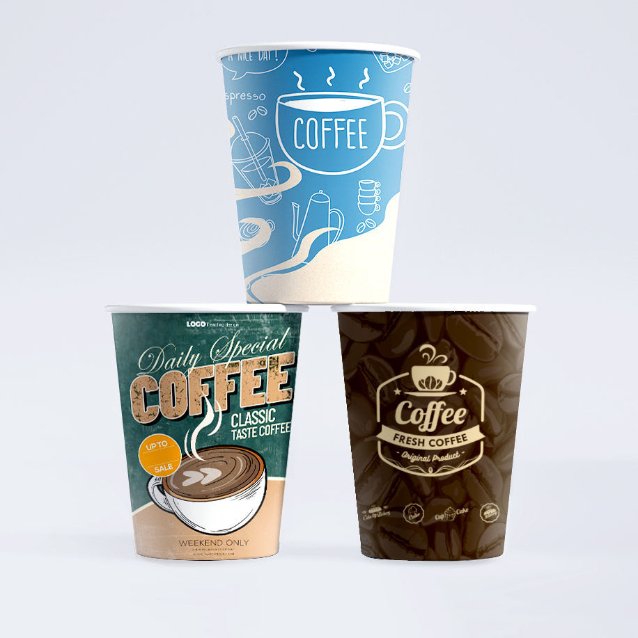 Custom Logo Print 8oz Single Wall with Lid Take Away Paper Coffee Cup