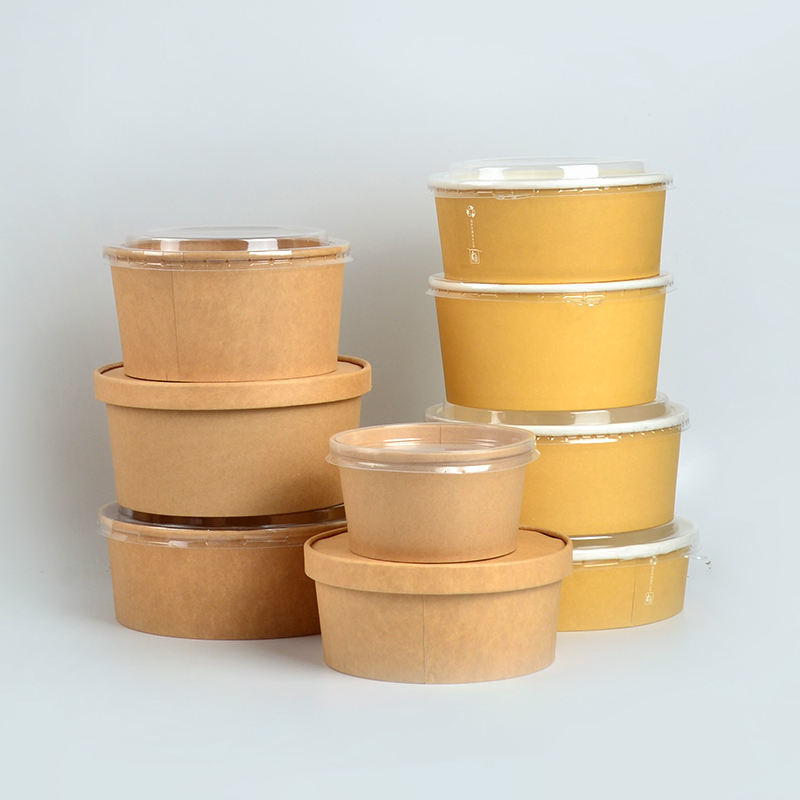 ODM OEM Round Eco-Friendly Take Away Salad Kraft Paper Bowl