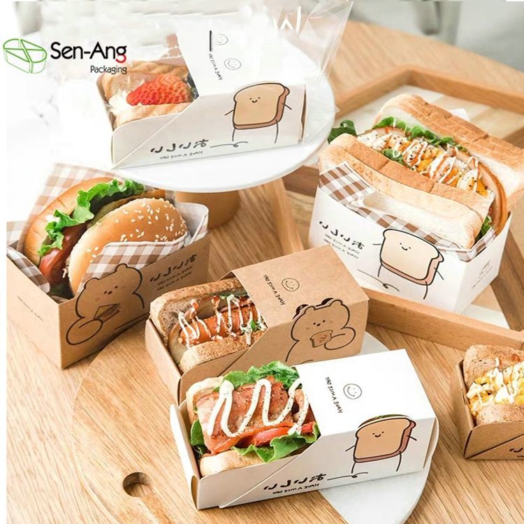 Kraft Paper Triangle Lunch Square Sandwich Box