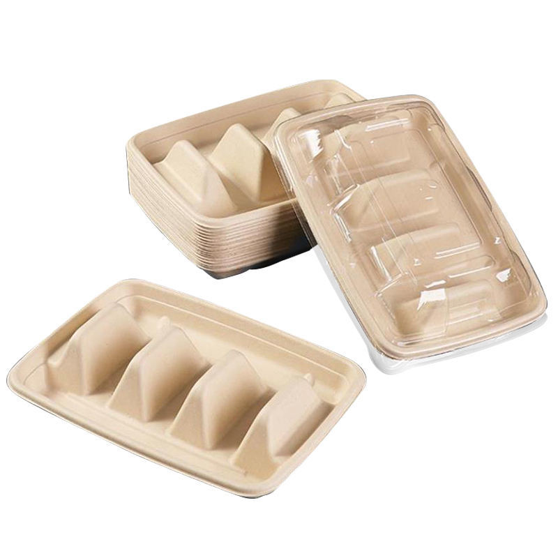 Customized Biodegradable Disposable Takeaway Taco Sugarcane Tray