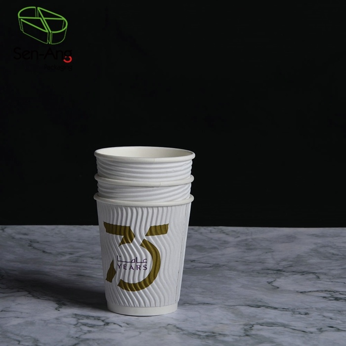 Disposable High Quality 12oz 16oz Kraft Coffee with Lid Single Wall Paper Cup