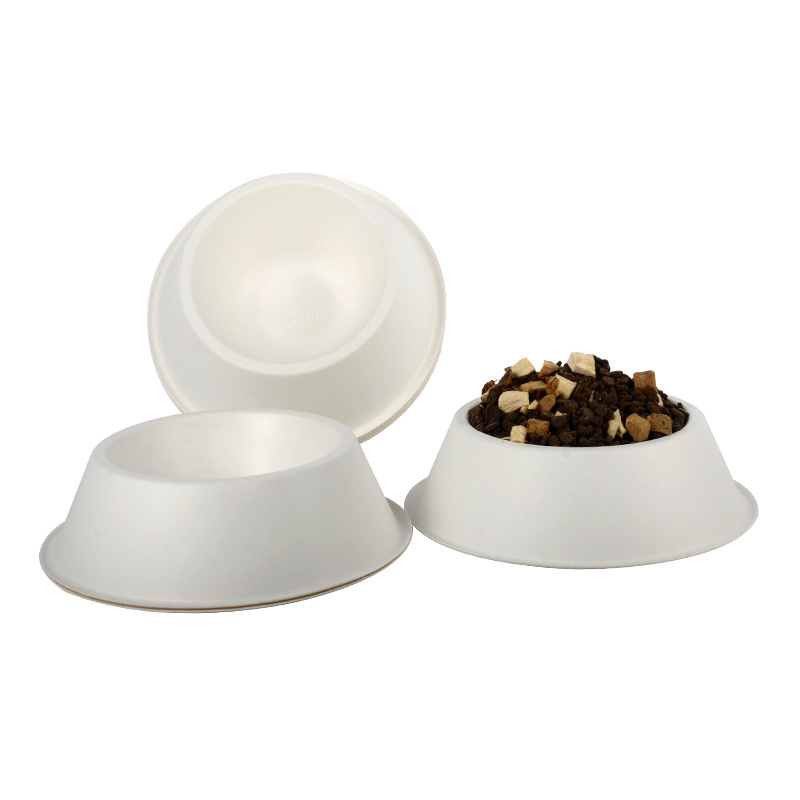 Disposable Food Feeder Bowl Biodegradable Bagasse Pet Food Bowls
