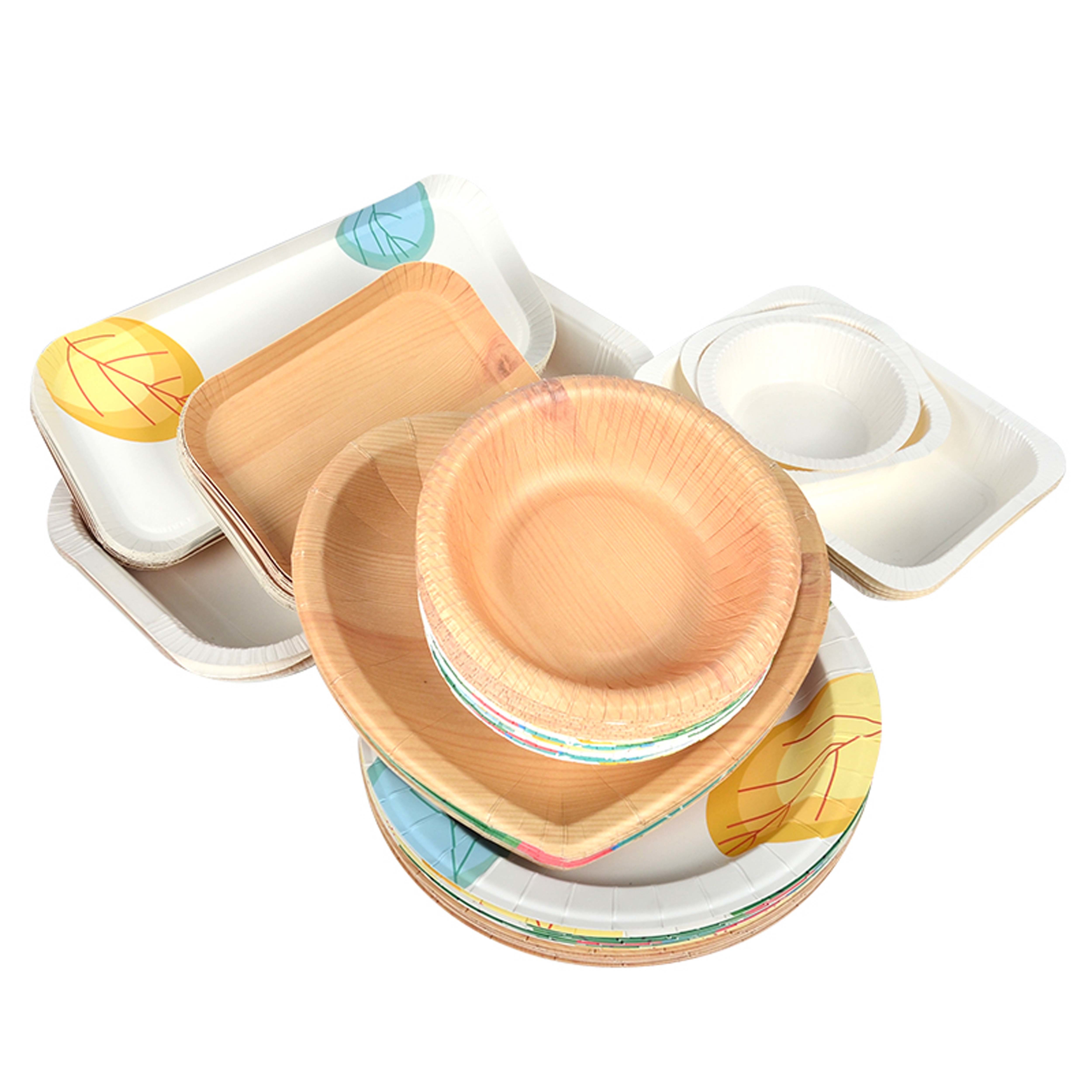 Custom Disposable Takeaway Paper Bowl Paper Tray for Picnic Travel Family Use