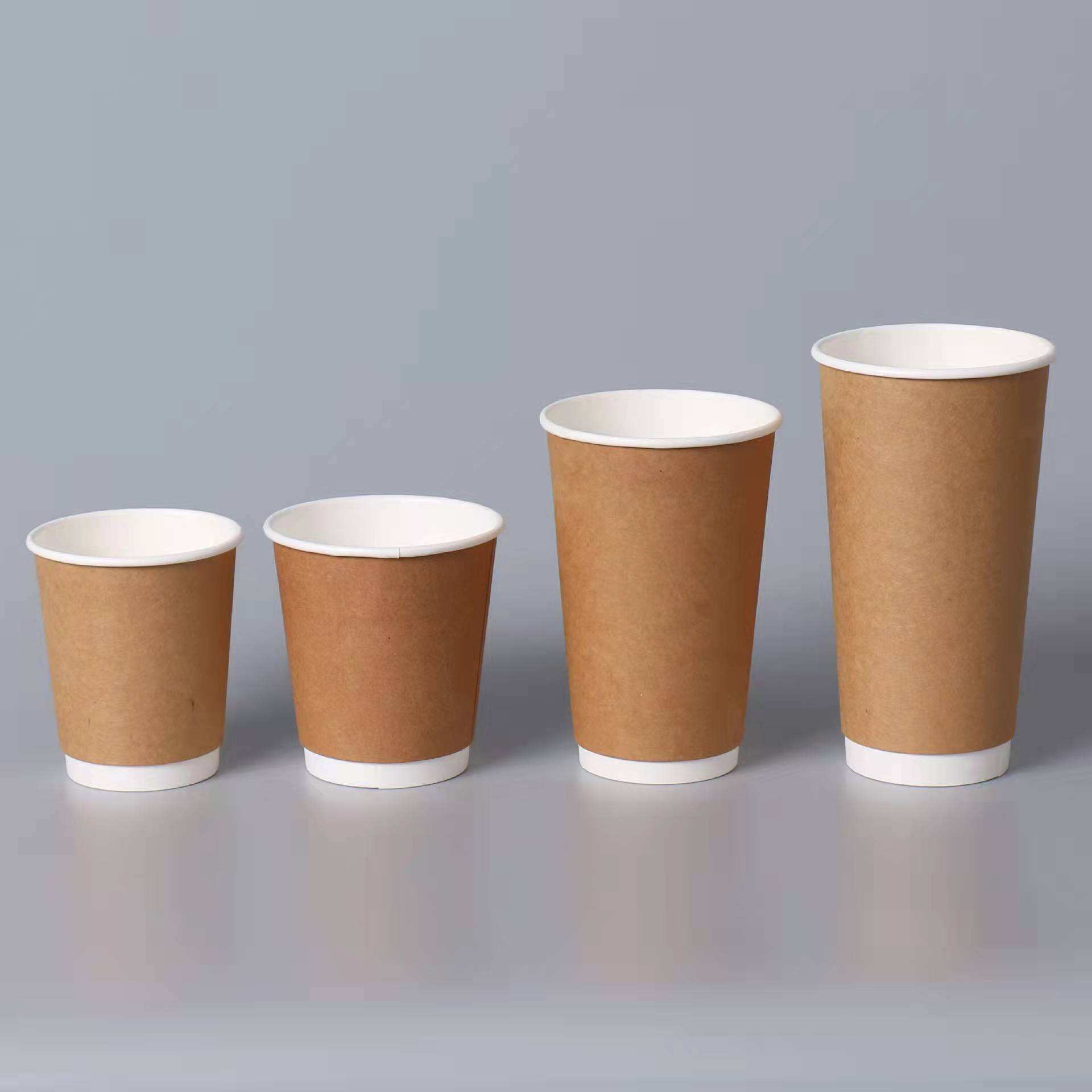 Eco Friendly Take Away Kraft Coffee Cup 12oz Paper Cup with Lid