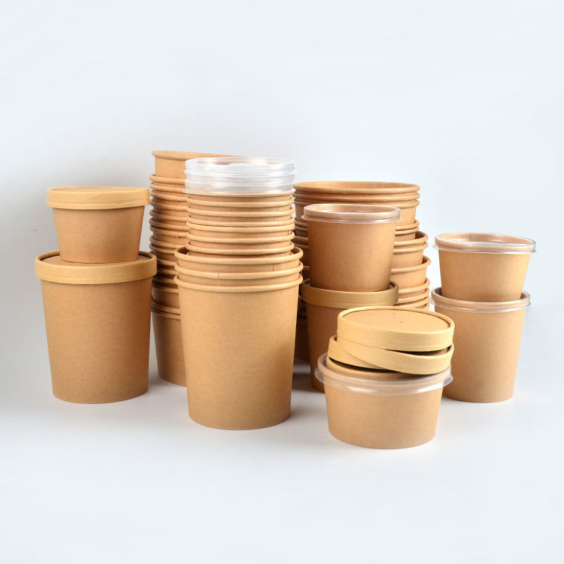 ODM OEM Round Eco-Friendly Take Away Salad Kraft Paper Bowl