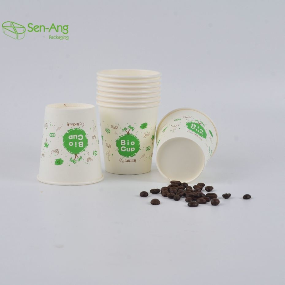 Food Grade Plastic Free 6oz 12oz 16oz Paper Cup with Lid