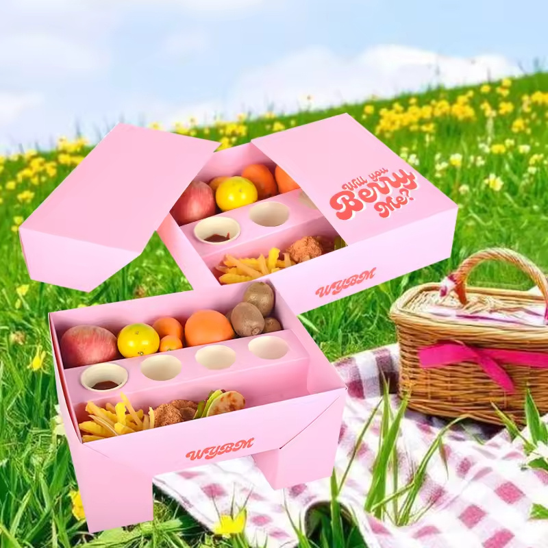 Custom Logo Foldable Platter Box Grazing Party Chocolate Paper Flip Box