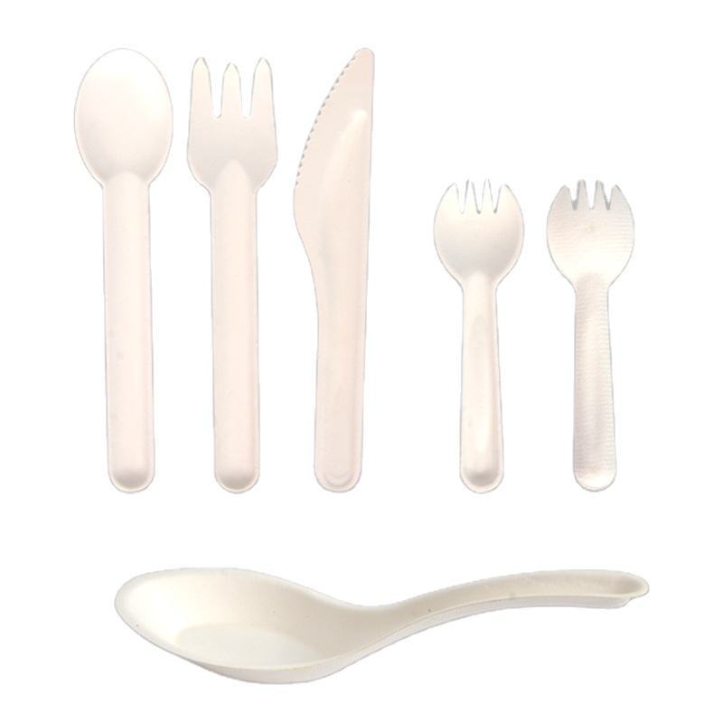 Biodegradable Disposable Sugarcane Forks Knives Spoons Cutlery Set