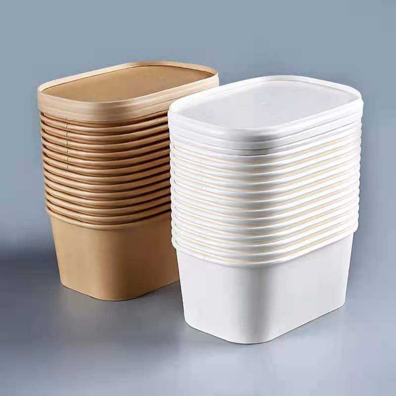 Wholesale Custom Print Kraft Paper Food Storage Salad Noodle Bowl