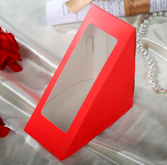 Custom Disposable Kraft Triangle Vacuum Paper Sandwich Packaging Box