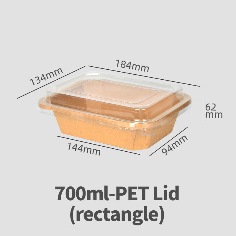 Disposable 700ml Kraft Paper Bowl Take Out Octagonal Rectangle Paper Bowl