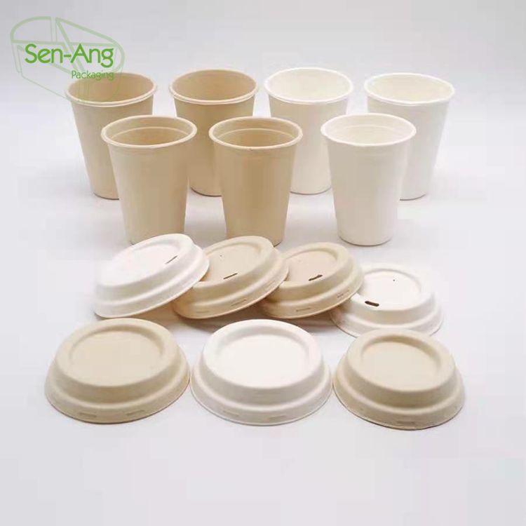 Custom 100% Biodegradable Food Grade Bagasse Pulp Coffee Cup