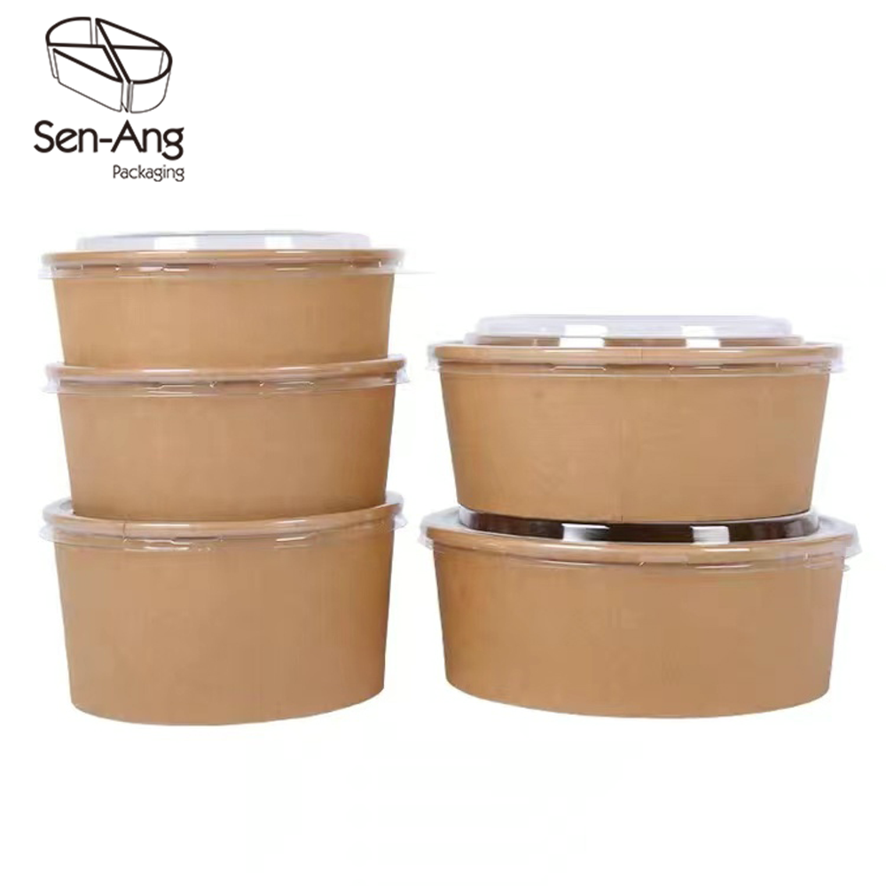 Custom Factory Direct Sale Rectangle Take Away Square Paper Salad Bowl