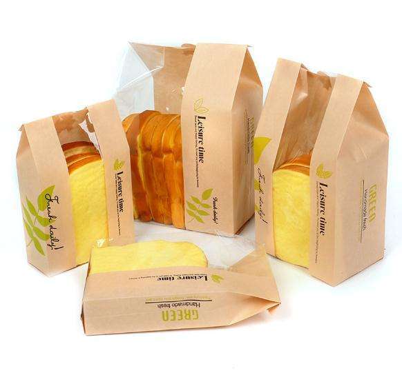 Disposable Kraft Paper with Clear Window Bread Bag
