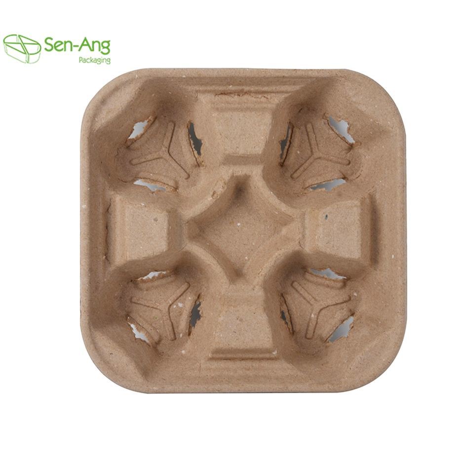 Disposable Cardboard Coffee Take Away Holder Tray Paper Cup Carrier