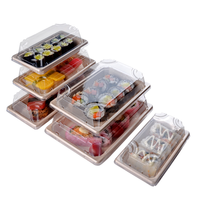 100% Biodegradable Compostable Bagasse Takeaway Sushi Box with Lid