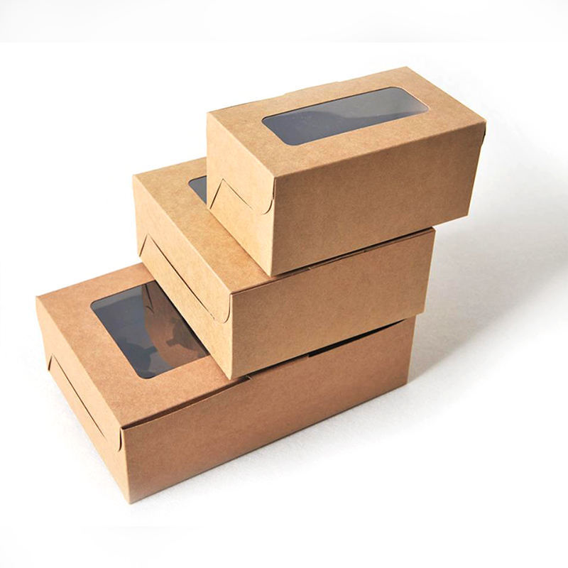 Kraft White Cardboard Muffin Cake Box with Window