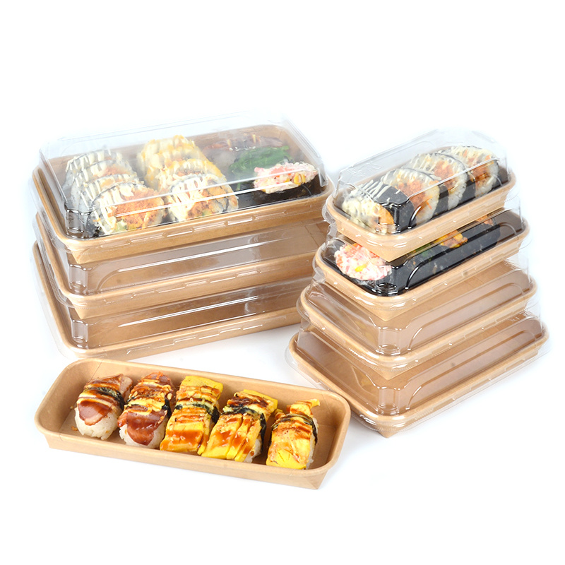 Custom Food Grade Factory Wholesale Salad Paper Box Kraft Paper Sushi Box