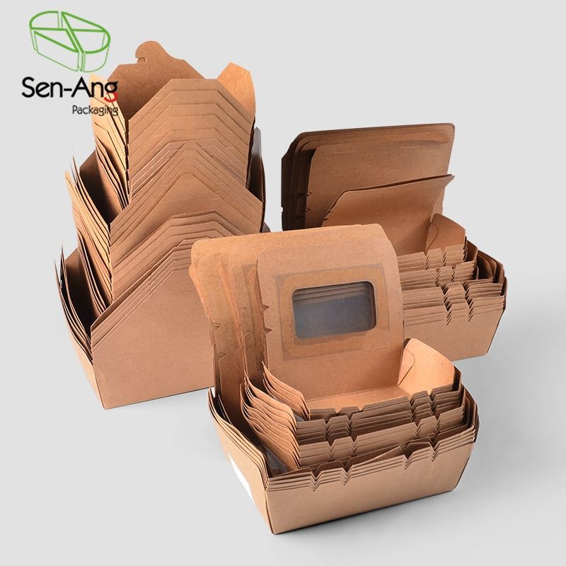 Kraft White Cardboard Muffin Take Away Food Box