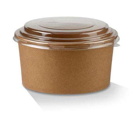 Eco-Friendly Kraft Paper Salad Bowl with Lid Food Paper Bowl