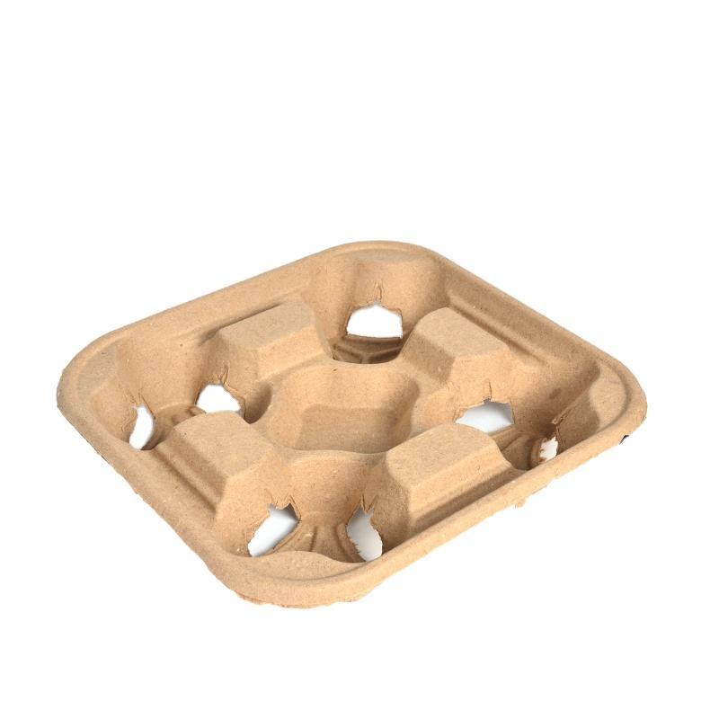 Disposable Eco Friendly Take Away 2 4 Compartment Paper Cup Holder