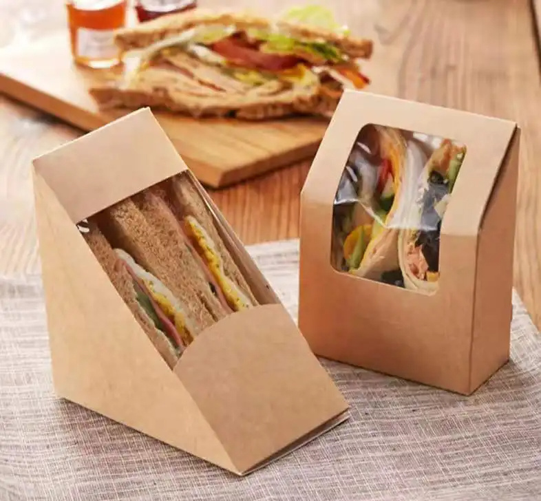 New Design Takeaway Takeout Paper Sandwich Packaging Box