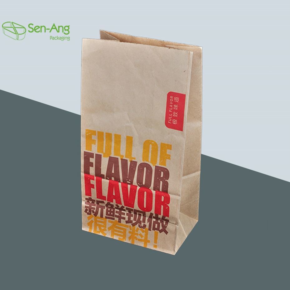 Best Selling Diy Takeaway Brown Kraft Gold Stamping Food Paper Bag