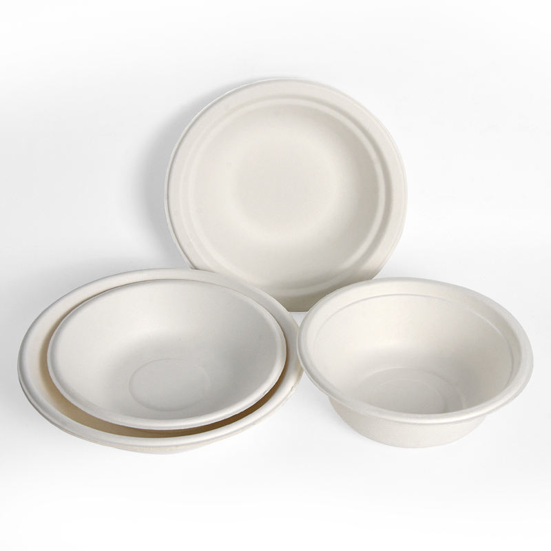 Natural Microwave Take Away Round Sugarcane Salad Bowl