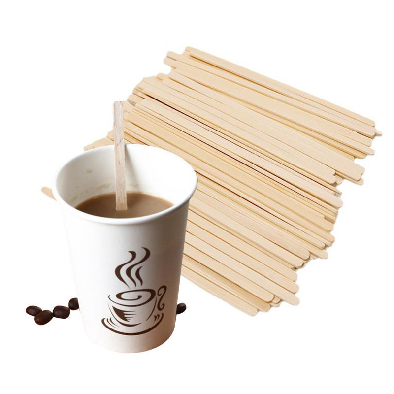 Disposable Biodegradable Round-End Coffee Sticks Wooden Stir Sticks