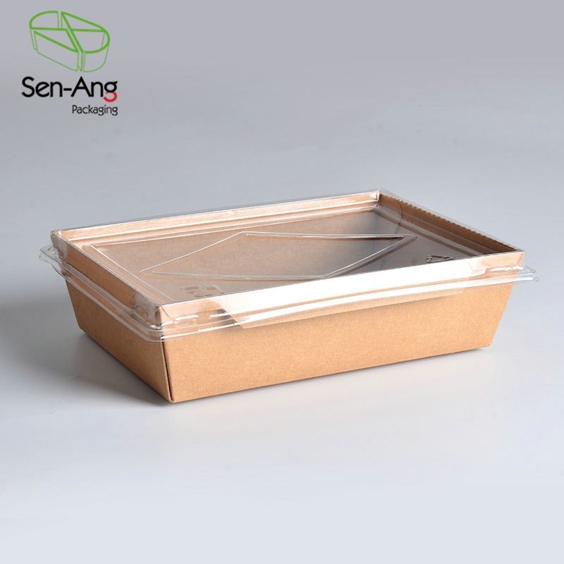 Custom Printed Kraft Paper Lunch Bento Salad Packaging Box