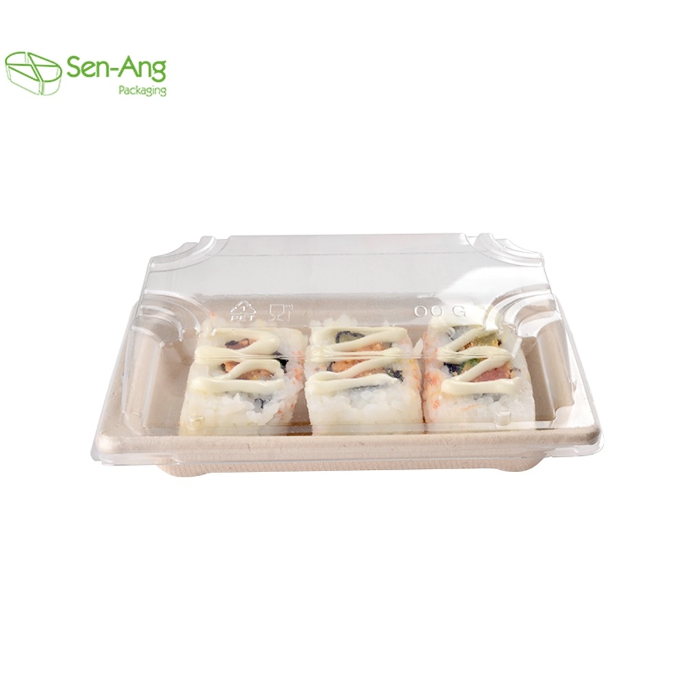 Biodegradable Disposable Sugarcane Pulp Take Away Sushi Box