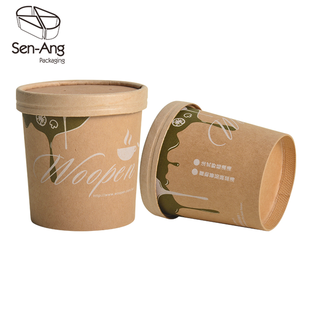 Customized Disposable Takeaway Kraft Paper Soup Bowl