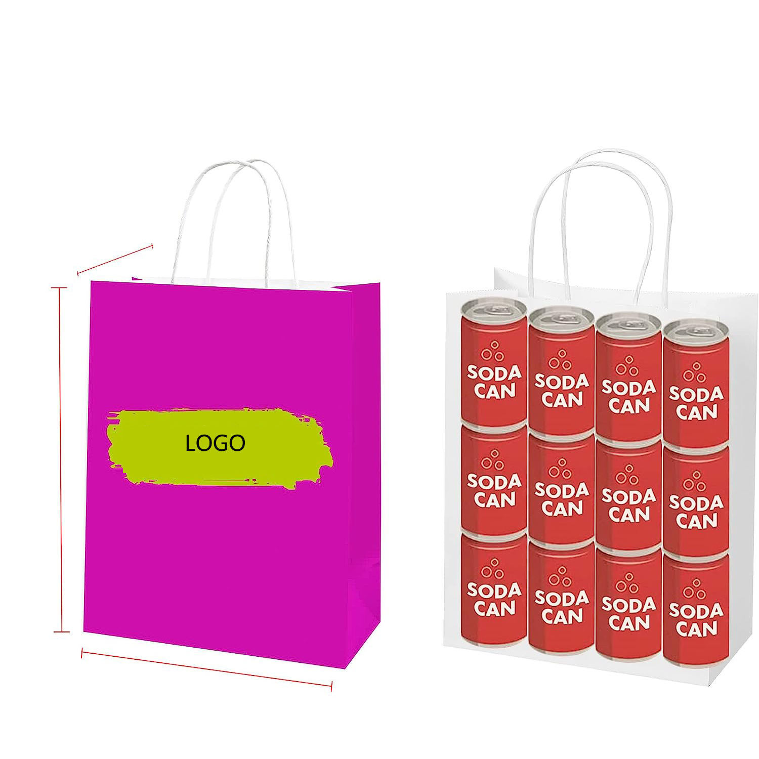 Custom Paper Gift Bag Kraft Shopping Paper Bags