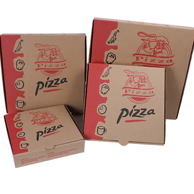 Custom Size Logo Kraft Disposable Pizza Box Wholesale