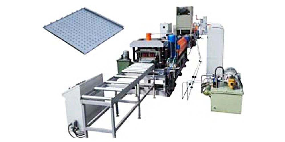 Shelf bottom plate cold bending production line