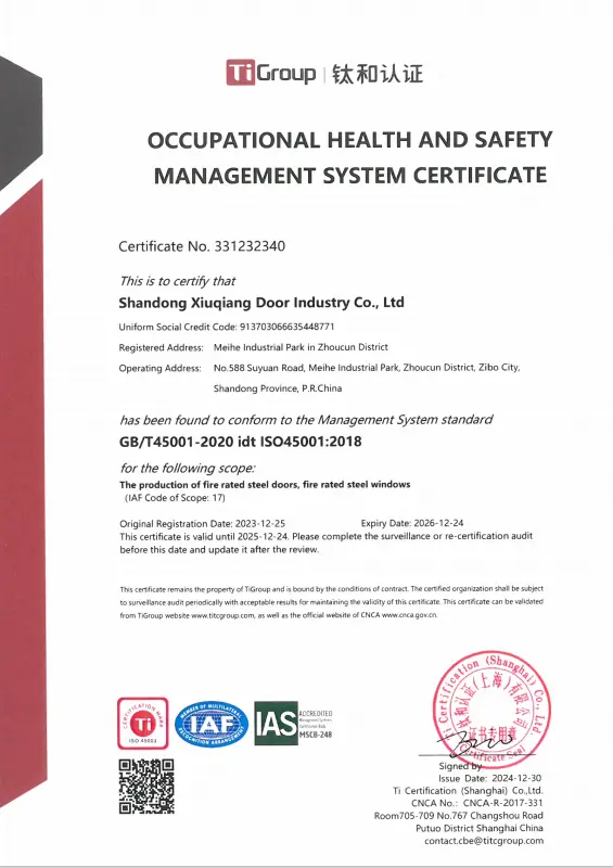 Occupational Health and Safety Management System Certification