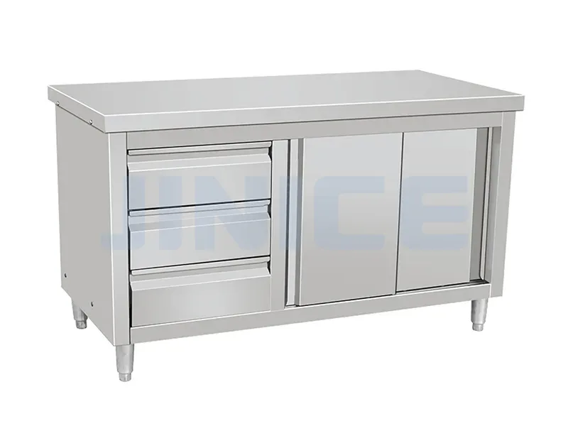 Stainless Steel Worktable with Cabinet & Drawer