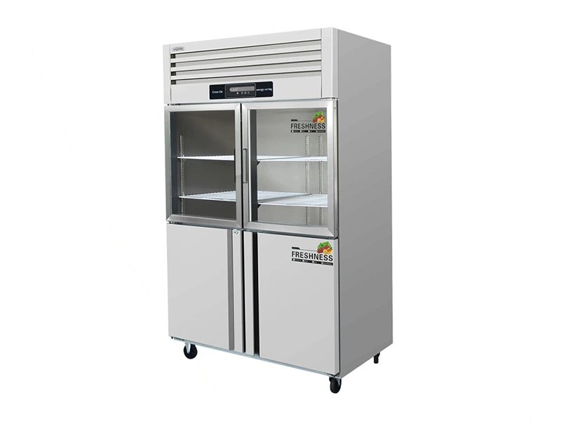 Four-doors Vertical Cabinet (Upper-Glass ＆ Lower-Stainless Steel)